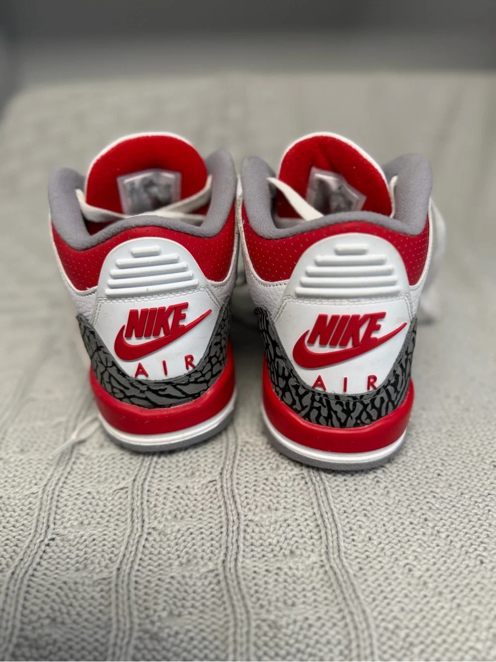 Jordan Kids White/Red/Gray Retro 3 Sneakers
